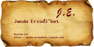 Janda Erzsébet névjegykártya
